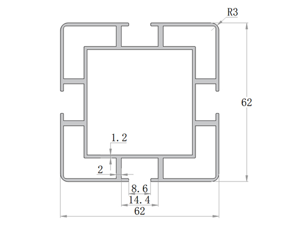 62系列鋁合金型材（國(guó)標(biāo)） 001 08 62 62G